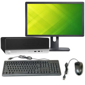 hp prodesk 400 g6 sff intel i5 9th gen 8gb ram 256gb ssd 19in lcd windows 11 pro, wi fi, dvd